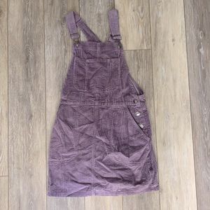 Corduroy Purple Overall mini dress